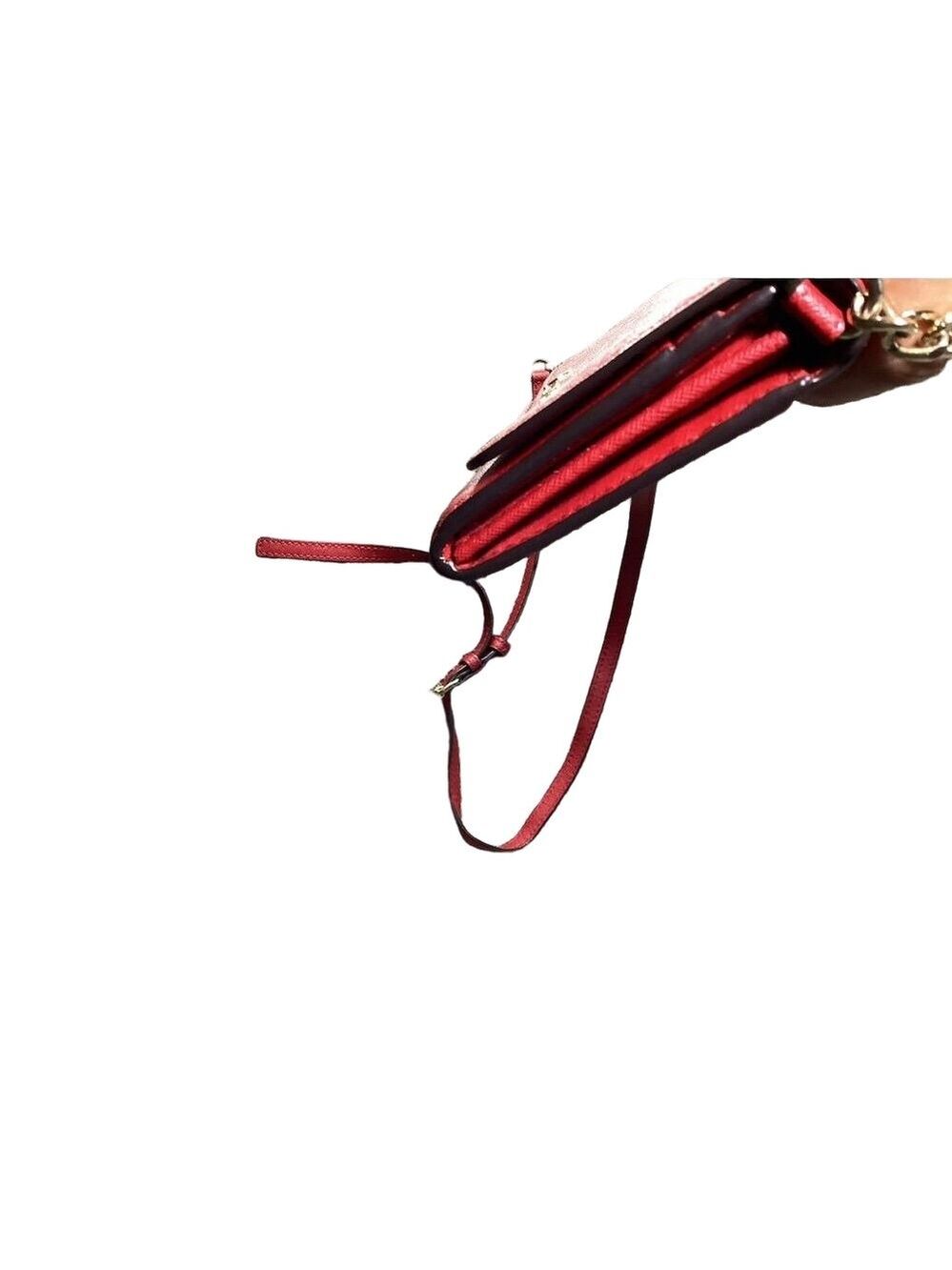 Michael Kors Jet Set Travel Women's Red Crossbody Bag Gold Accents - Picture 3 of 7